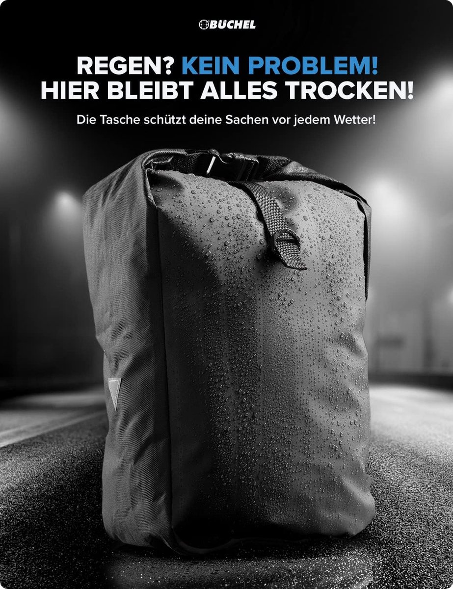 SnelShoppen - Fietstas voor Bagagedrager - Waterafstotend Zeildoek, Belastbaar tot 10 kg, Ideaal voor Fietstochten, Camping, en Dagelijks Gebruik