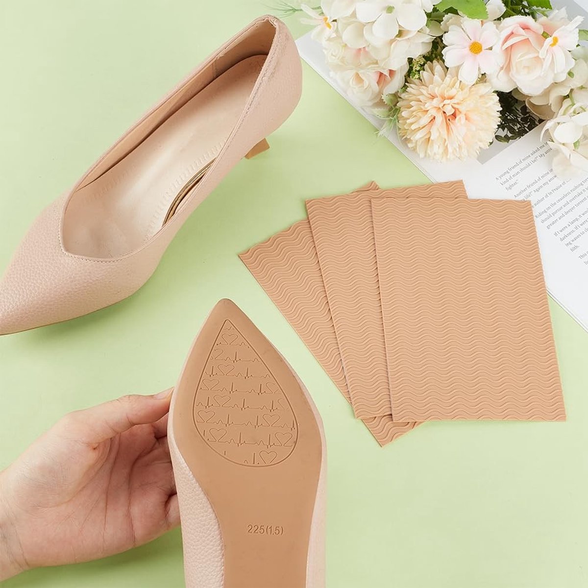 Dailygoods- Schoenbodembeschermer 6 Stuks - Antislip Pads - Zelfklevende Siliconen - Rechthoekige Zoolbeschermer - Voor Hoge Hakken/Laarzen - Schokbestendig