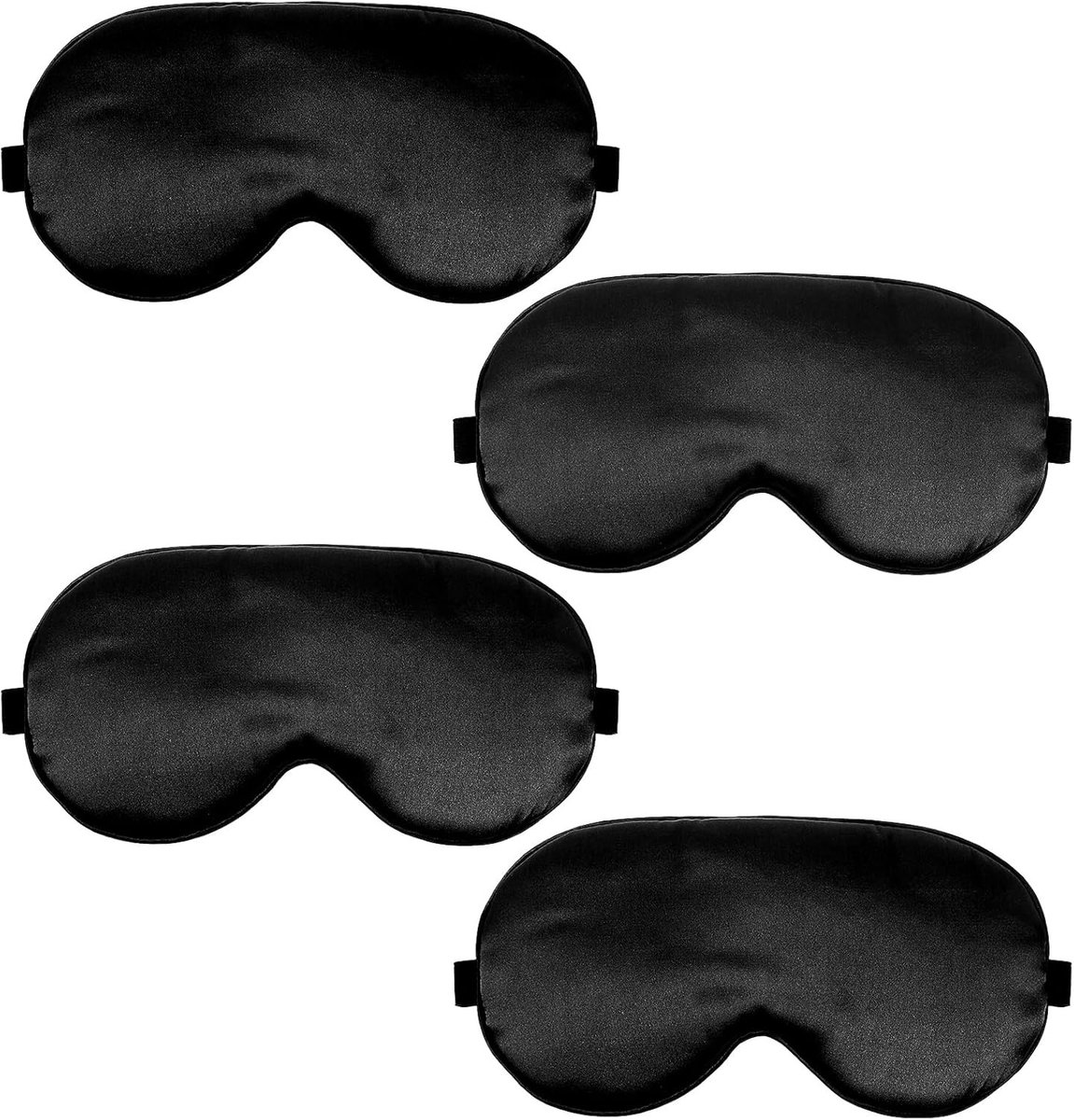 Verstelbaar zijden slaapmasker voor mannen en vrouwen - 4 stuks lichtblokkerend oogmasker voor reizen en yoga, ideaal voor een goede nachtrust