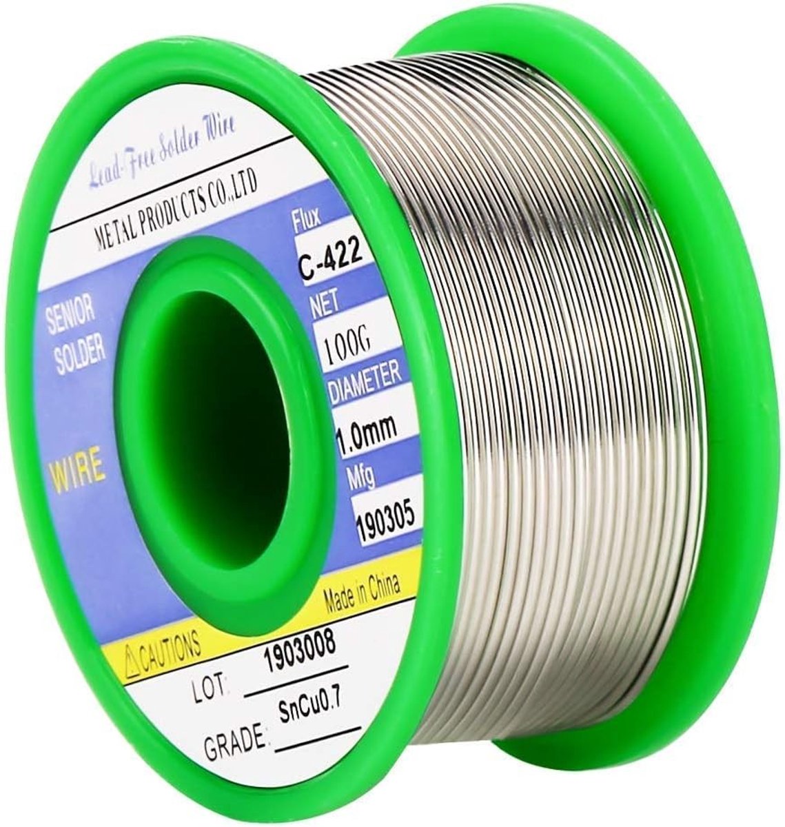 Loodvrije soldeerdraad 1mm met colofoniumkern - 100g rol voor precisiesolderen en elektronica reparatie