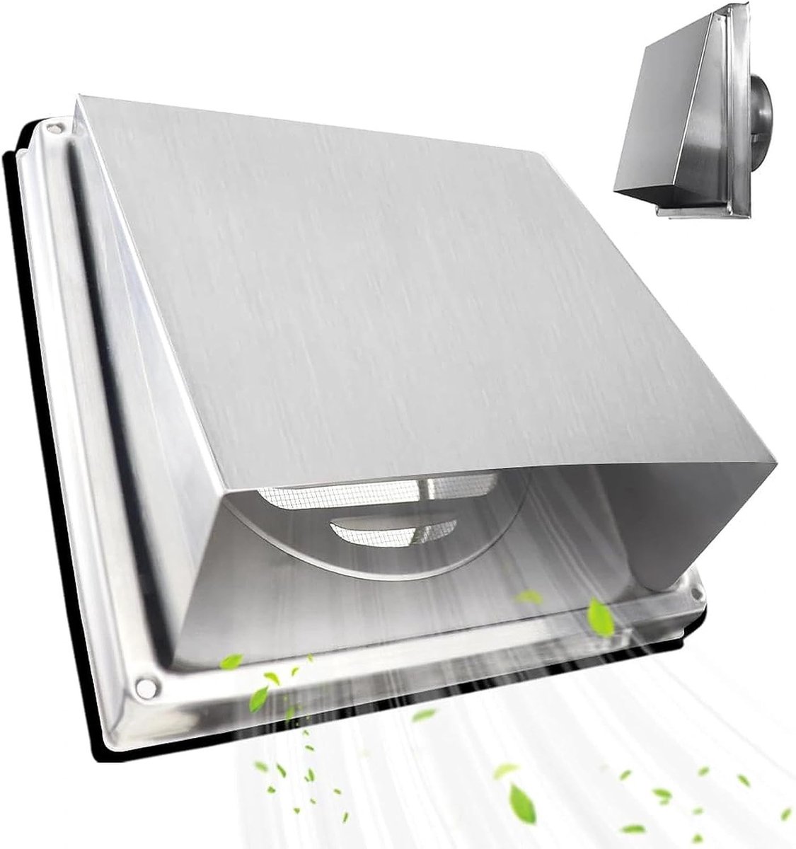 Vierkante Ventilatierooster 100mm - Roestvrijstalen Ventilatieafdekking voor Buiten, Keuke