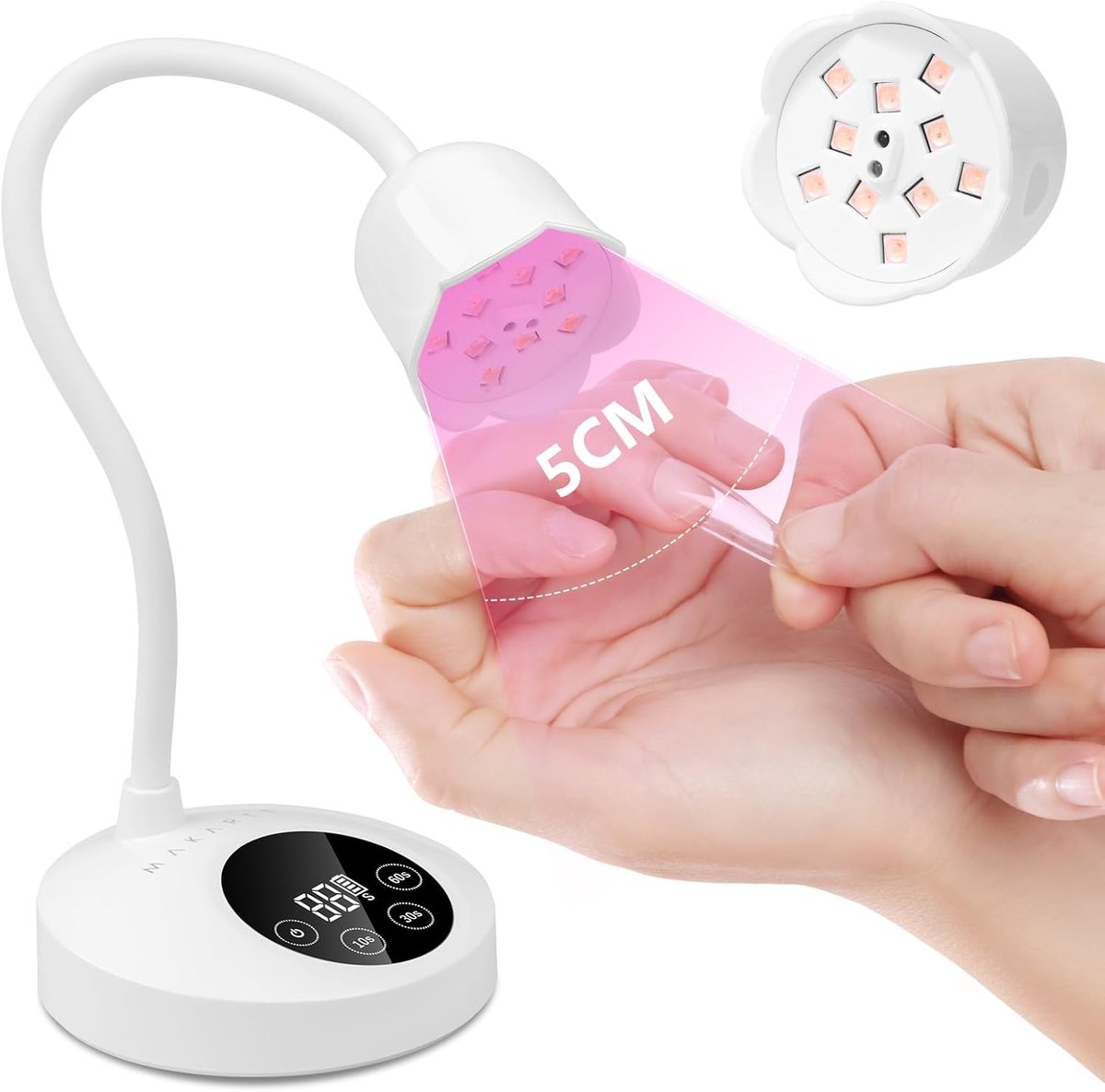 SnelShoppen - Draadloze UV-nagellamp 10W Oplaadbaar met Automatische Sensor en 4-Timer Instellingen voor Gelnagels, Compact en Handig voor Thuis en Re