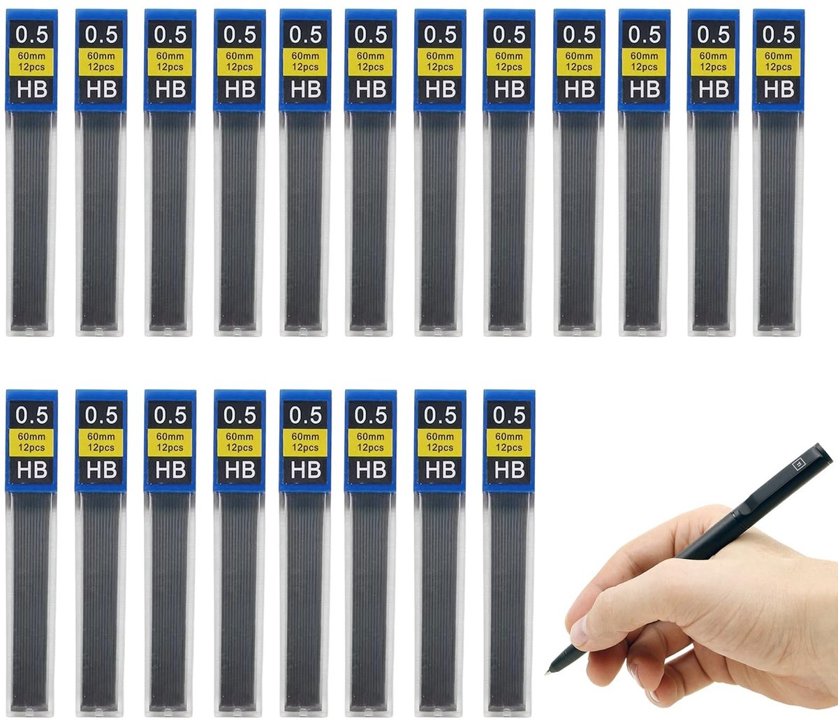 Dailygoods- Potloodvullingen 240 stuks - Onbreekbare Vulpotloodvullingen - 0,5 mm HB - Schrijven/Tekenen - Eenvoudig te gebruiken - Hard Plastic Opbergdoos - Vulpotlood