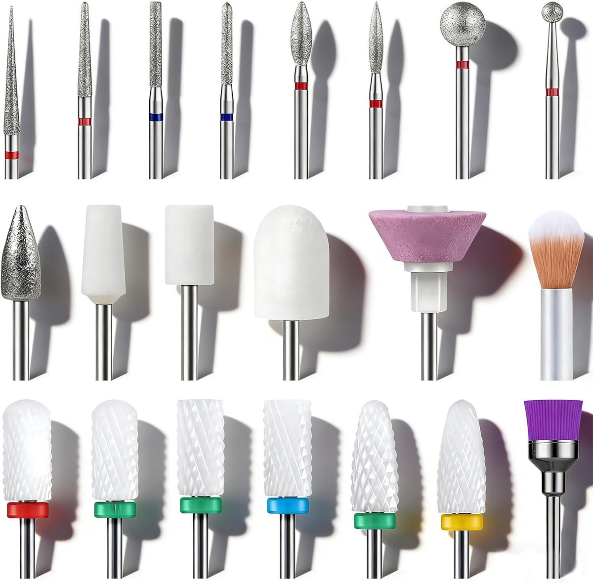 SnelShoppen - 21-delige Nagelsnijder Set met Diamant en Keramische Nagelbits voor Gel Nagels - Elektrische Nagel Cutter Bits, Manicure Pedicure Access