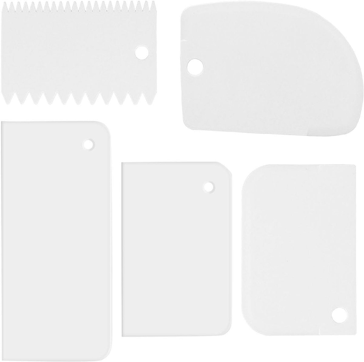 Set van 5 Plastic Spatels voor Slagroom, Bakgereedschap en Taartdecoratie, Keukenaccessoir