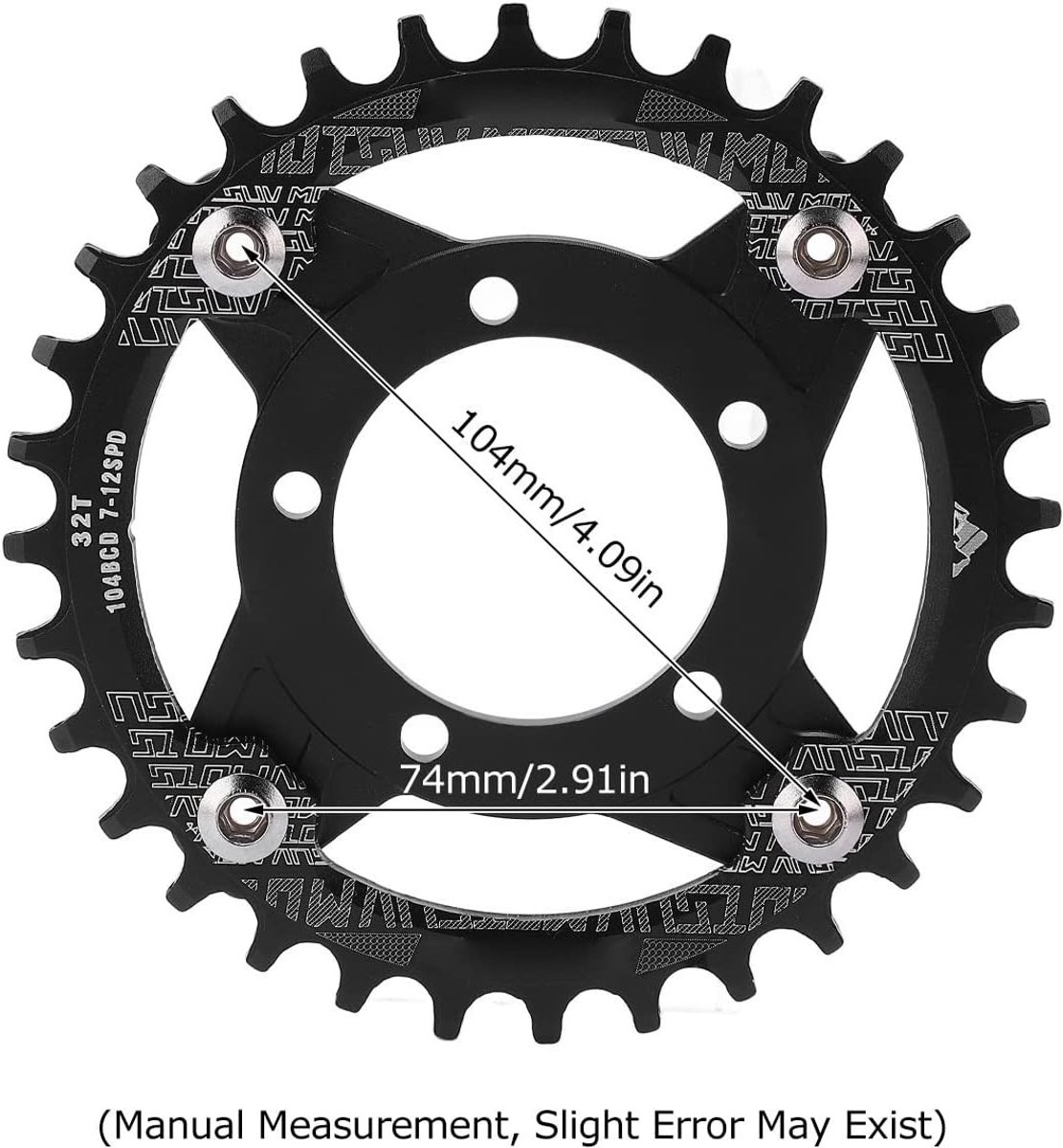 104BCD 32T Kettingwiel Adapter, Hoogwaardige CNC Aluminium Snijwiel voor Bafang Middenmotor, Geschikt voor Racefietsen en Mountainbikes, Duurzaam en Lichtgewicht