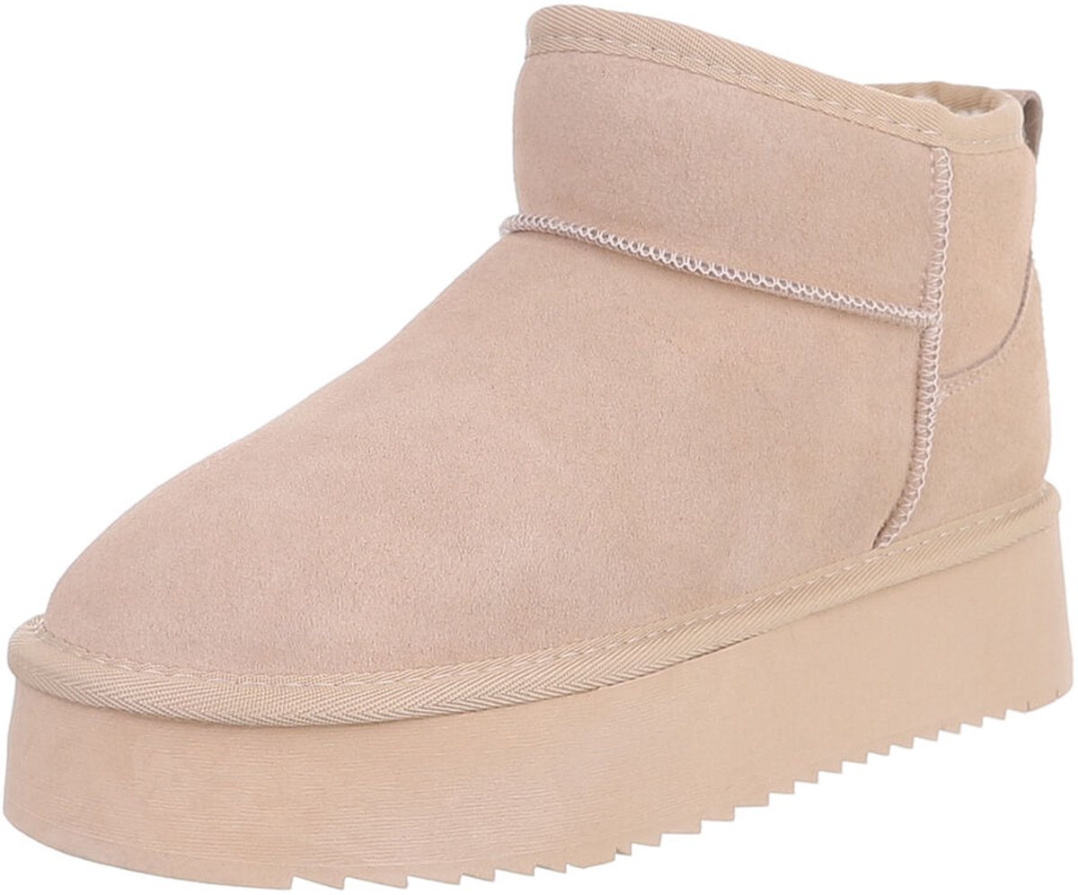 Dames enkellaars plateau suède-look casual Mt:38