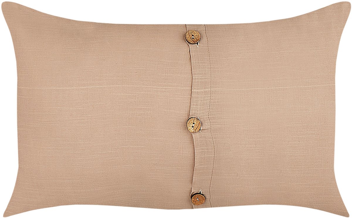 Beliani BANORI - Set van 2 sierkussens - Beige - 30 x 50 cm - Linnen
