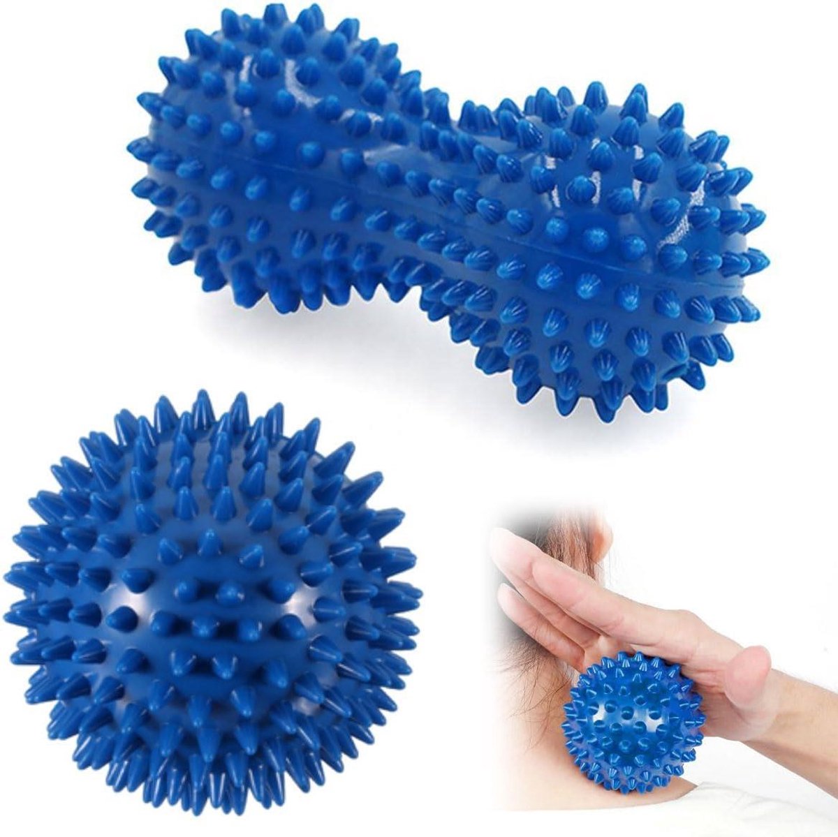 Massageballen Set - Spierbal Pinda - Spierherstel Ontspanning - Hoge Dichtheid PVC - 2 Stuks - Zwart