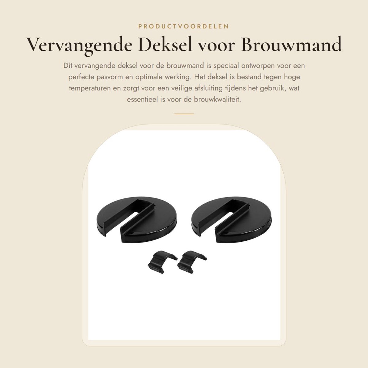 Dailygoods- Brouwmand Deksel Zwart - Vervangende Deksel - Kunststof - Hoge Temperatuur Weerstand - Goede Pasvorm - Optimale Koffiezet Prestaties - Koffiefilterdeksel