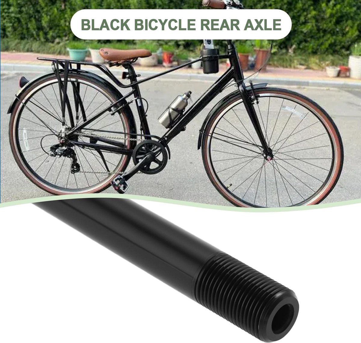 Dailygoods- Thru Axle Aluminium 124 mm - Vervangende Onderdelen - Compatibel met Mountainbike/Racefiets - M12x1,0 mm Schroefdraad - Inclusief Conische Wasmachine - Steekas