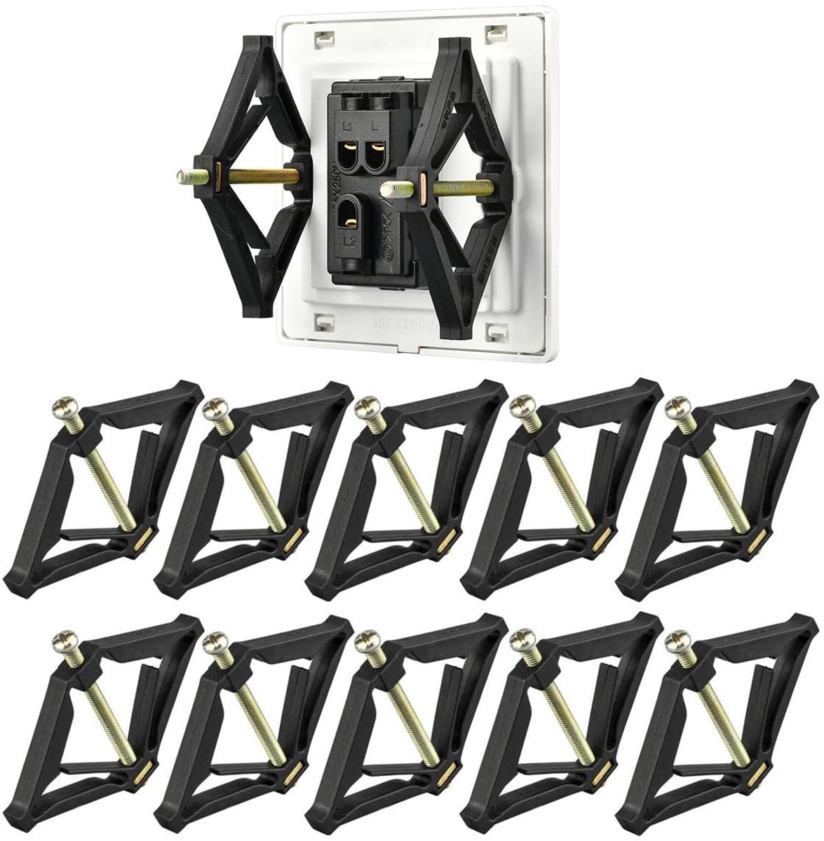 Dailygoods - 10 Pack Wandmontage Cassette Ondersteuning voor Elektricien