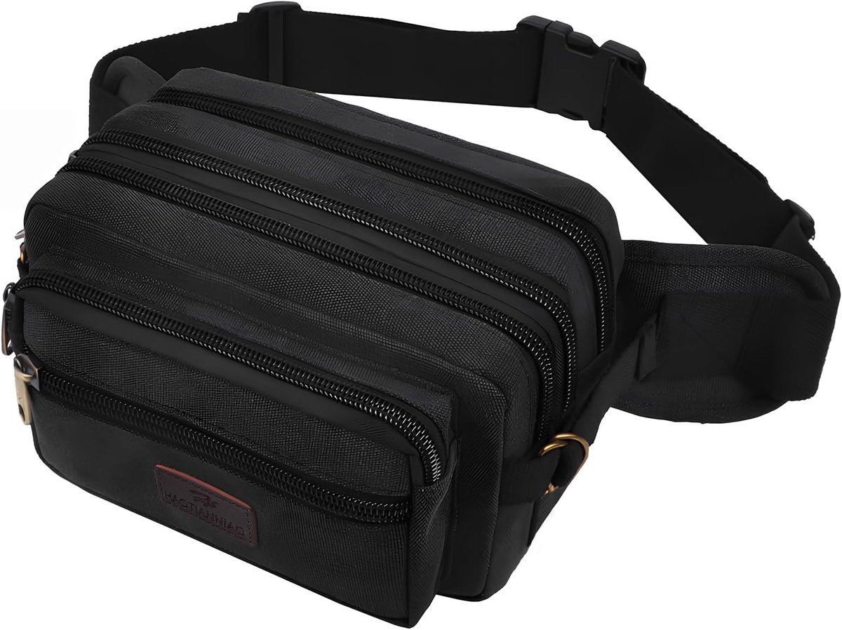 Thijox - Grote Heuptas Outdoor Sporttas met 6 Ritszakken, Ruime Capaciteit, Duurzaam Ripstop-Nylon, Heren en Dames, Ideaal voor Wandelen en Dagelijks