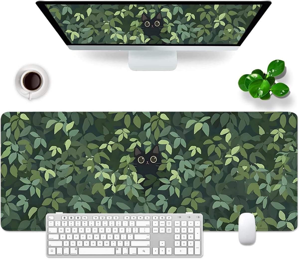 SnelShoppen - XL Gaming Mouse Pad 800x300mm - Kawaii Cat Desk Pad - Professionele PC Gamer Muismat - Groot en Schattig - Ideaal voor Computers en Toet