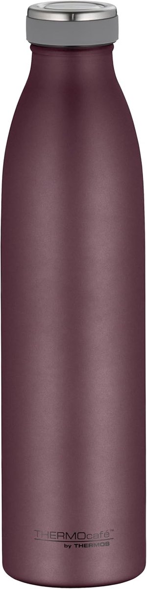 SnelShoppen - Thermosfles 0,75L Roestvrijstaal - Koolzuurbestendig, 12 Uur Warm, 24 Uur Koud - Lekvrij, Burgundy Mat - Voor School, Onderweg, Kantoor,