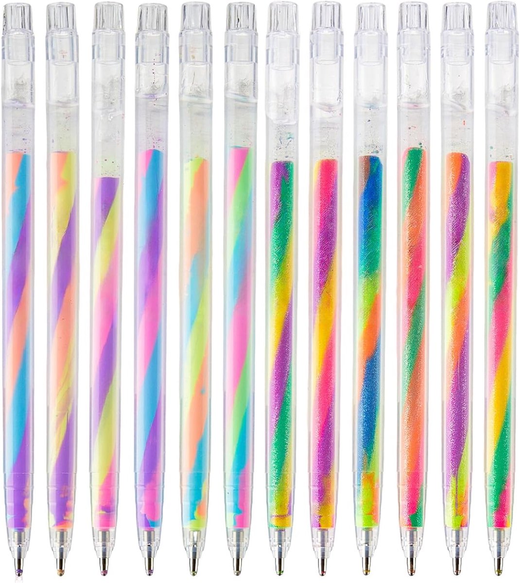 6 stuks regenboogglitterstiften voor kinderen, 1,2 mm glittergelstiften, gelpennen voor tekenen, scrapbooking - ShopVlot