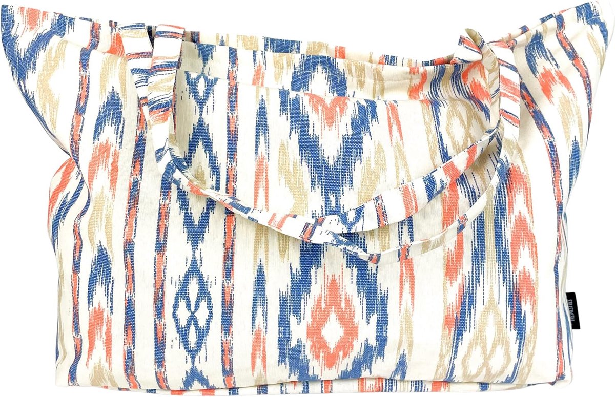 Thijox - Grote XXL Strandtas voor Gezinnen, Mediterraan Design, Ruim 65 x 40 cm, Ideaal voor Strand, Vakantie, Camping en Dagjes uit