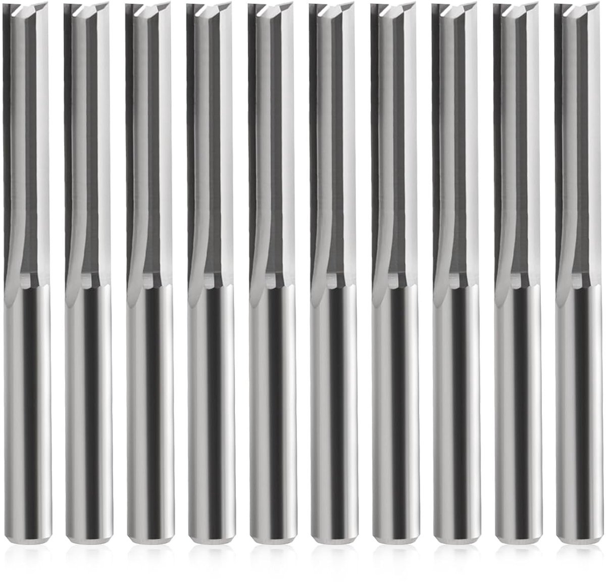 22mm CEL 2 Fluiten Frees Cutter met 4mm Shank, HSS CNC Frees en Graveerbite voor Houtbewerking, Set van 10