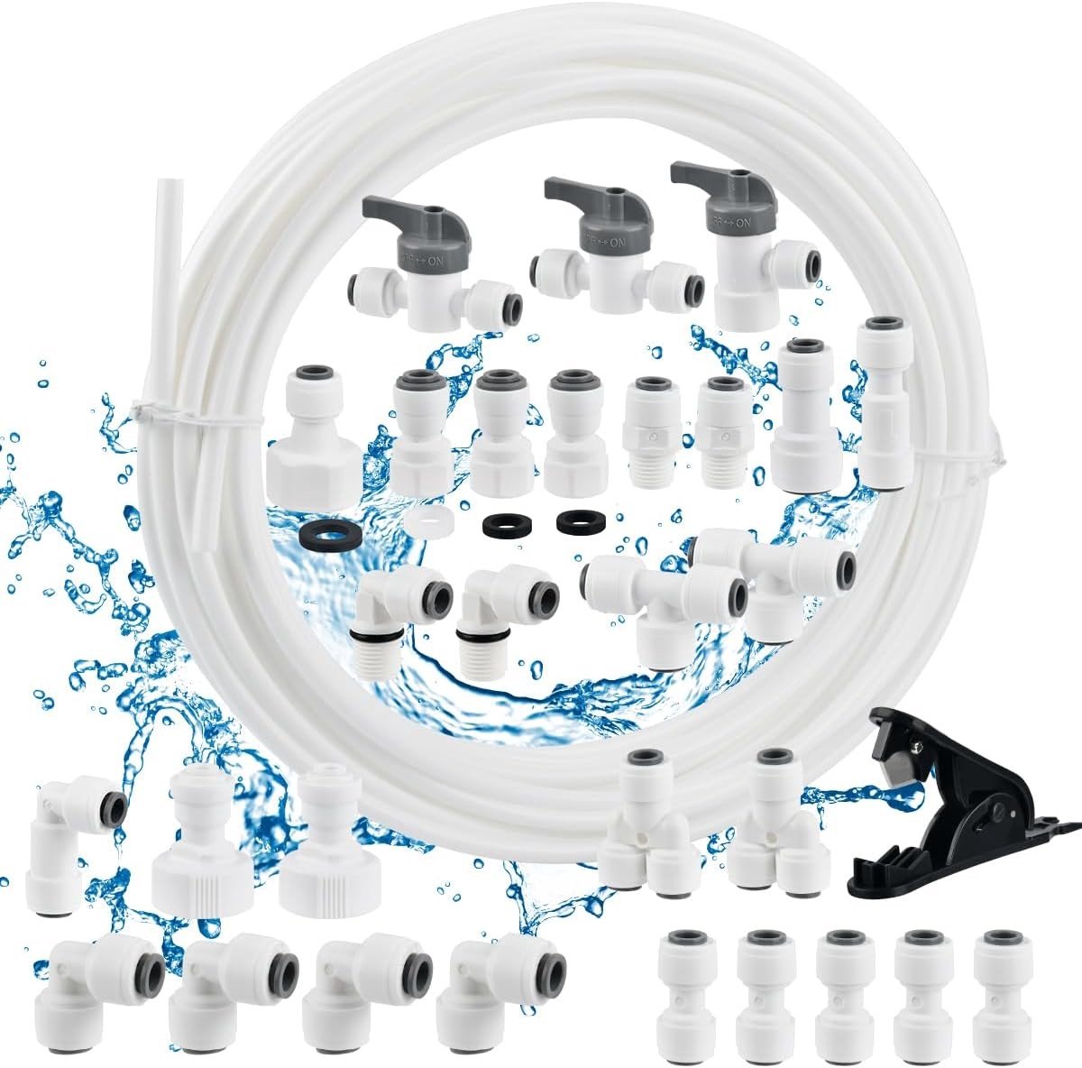 Universele Wateraansluiting Set van 10 m voor Side by Side Koelkasten en Osmose Systemen, Drinkwater Slang 6.35 mm