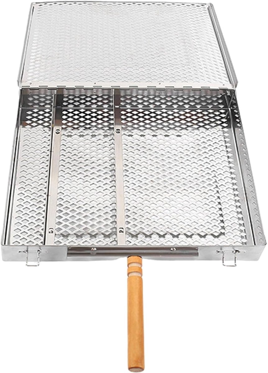 Grill Mand Kookmand BBQ Outdoor Koken Roestvrij Staal 32 x 27 x 5 cm Zilver