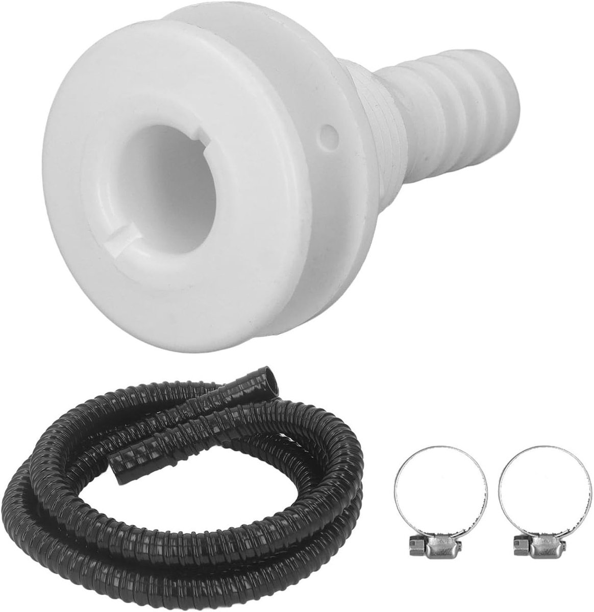 Lenspomp Installatieset - Slang en Klemmen - Boot Onderhoud - Lekvrije Verbinding - 3/4 Inch Uitlaat - Zwart