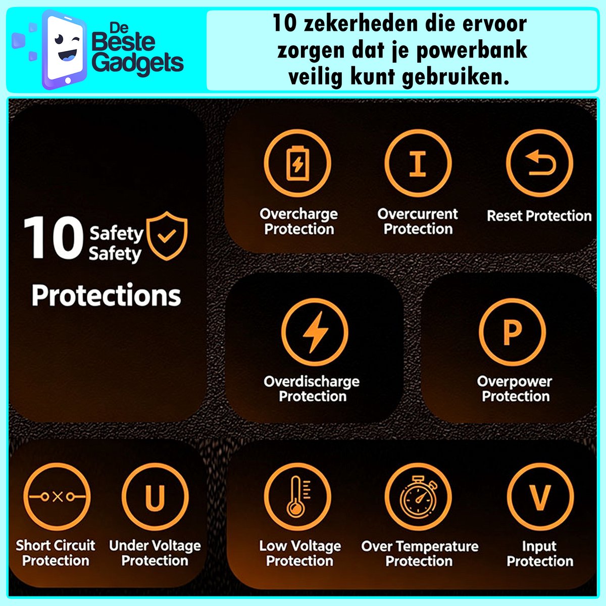 De Beste Gadgets Powerbank 60.000mAh – 22.5W Snelladen – 4 Ingebouwde Kabels – USB-C, Lightning & Micro-USB – Draagbare Oplader voor iPhone, Samsung, iPad & Meer — cadeau in Elektronica - foto 5