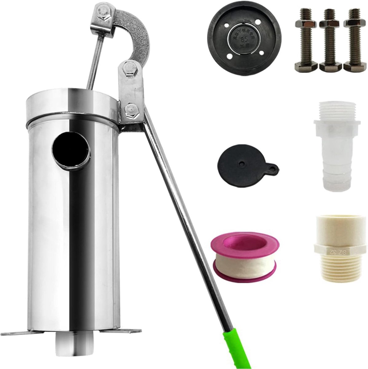 Zuigpomp RVS - Handpomp Bron - Water Oppompen - Verstelbare Tuimelaar - 32mm - Zilverkleurig