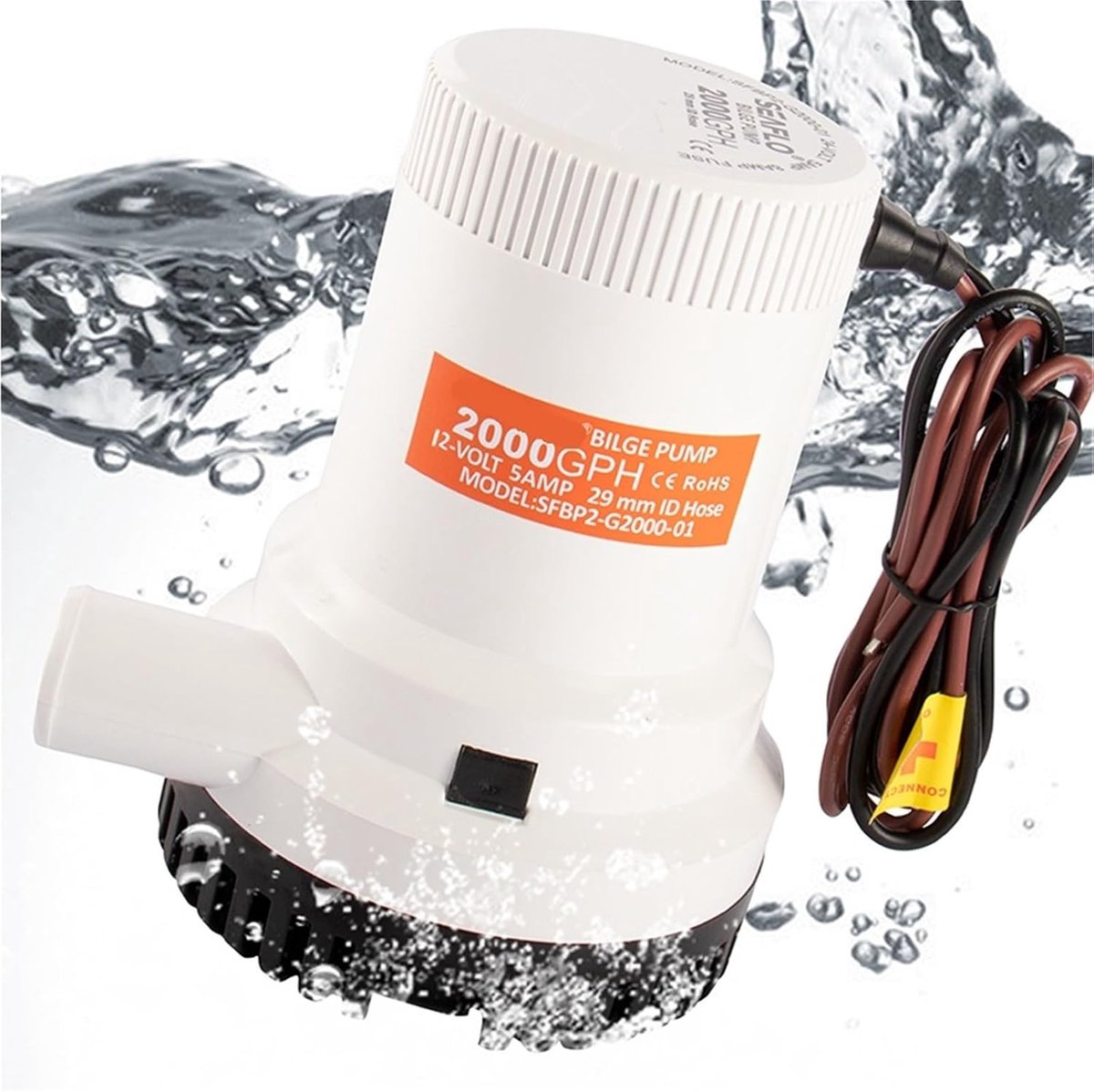 Waterpomp - Bilge pomp drainage - Boot leegpompen - Grote flow - 12V - Zwart