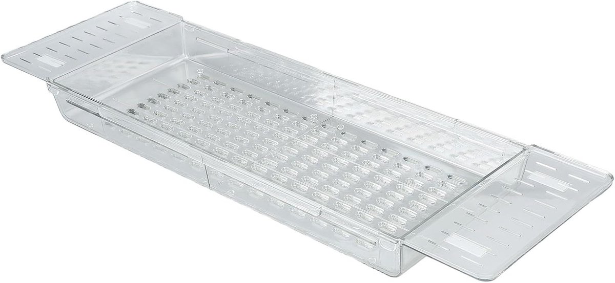 Badkuipbak - Badplank Caddy - Ontspannen in Bad - Verstelbare Lengte - 565 tot 80 cm - Transparant