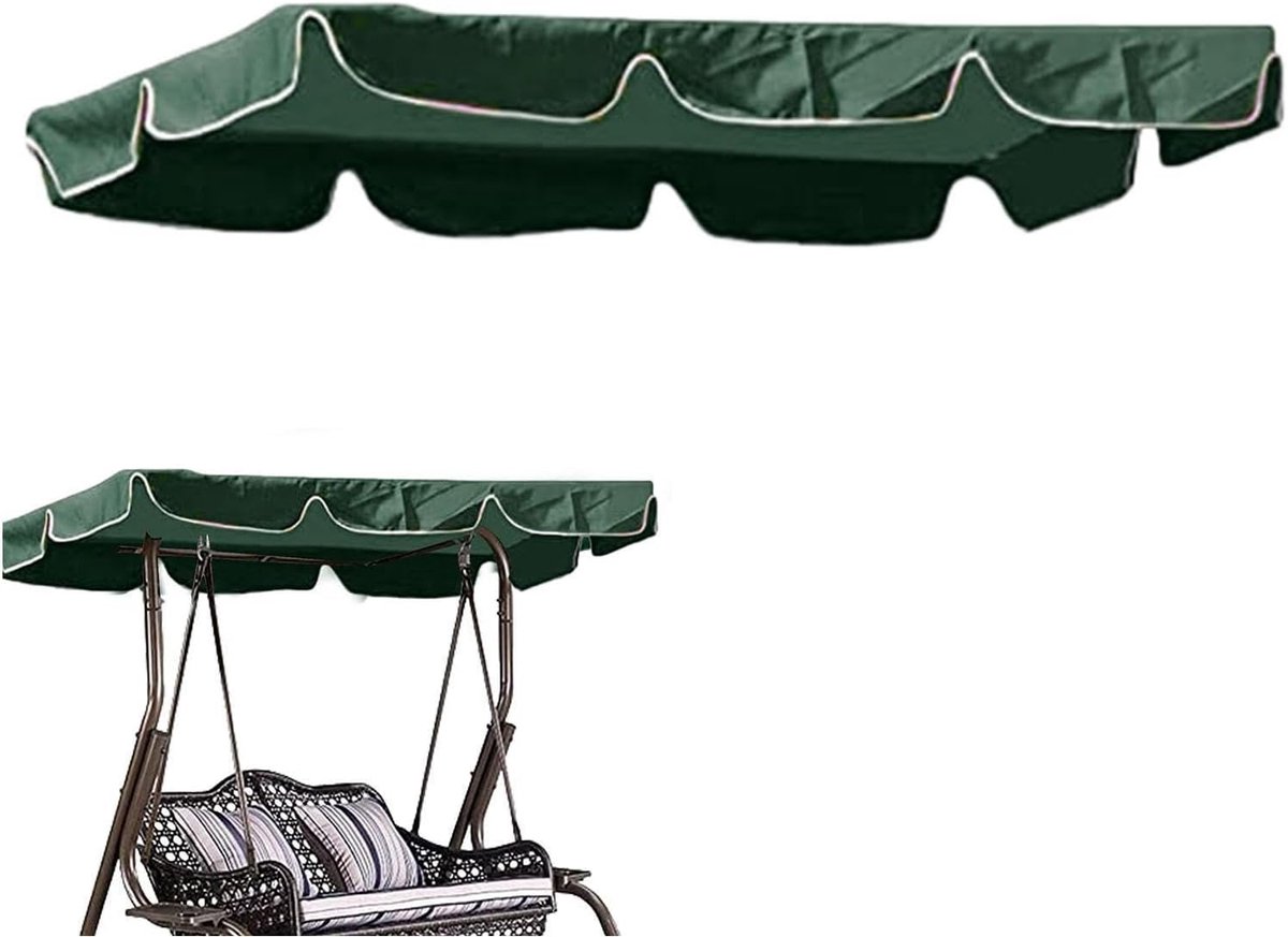 Schommelbank Luifel Vervanging - Tuin Schommelhoes - Buiten Ontspannen - UV-bestendig Polyester - 164x114x15cm - Legergroen