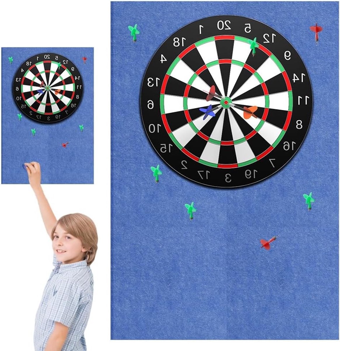 Dartbord Wandbeschermer van Vilt, Zelfklevende Wandbescherming voor Dartborden, Duurzame Hardboard Bescherming voor Muren en Dartspellen