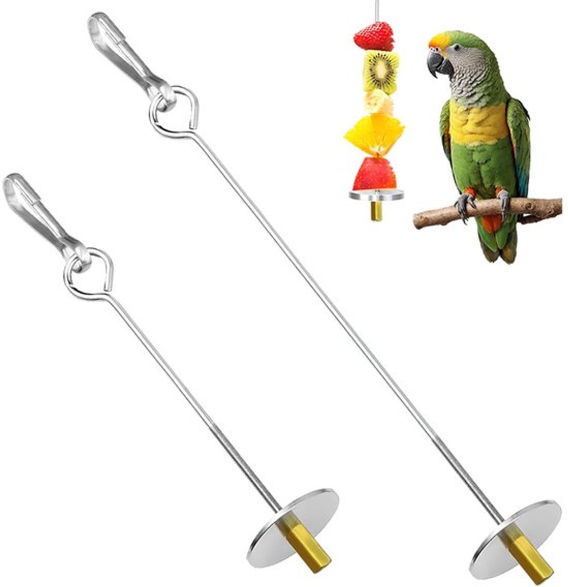Allecto Plus - Vogelspies voor Parkiet - Voedselhouder - Roestvrij Staal