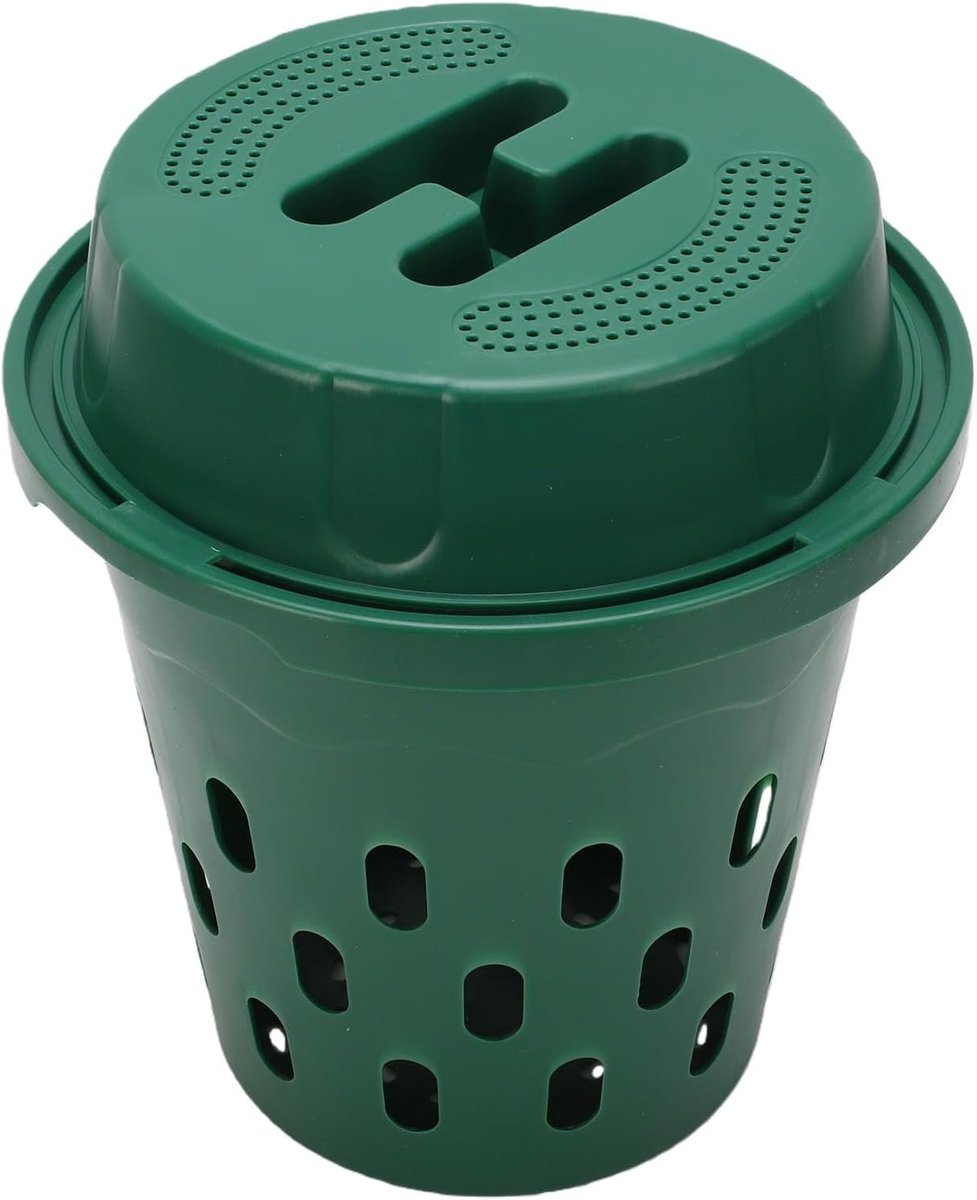 Inbouw Composter - Wormenbak Tuin - Afval Verwerken - Ondergronds Plaatsbaar - 26 x 25.5 x 25 cm - Groen