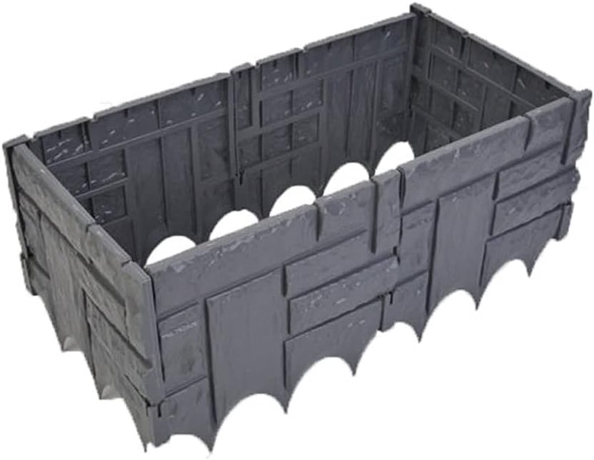 Tuinrand Steen Effect - Kunststof Grens - Tuin Decoratie - No-Dig Installatie - 1 Set - Grijs