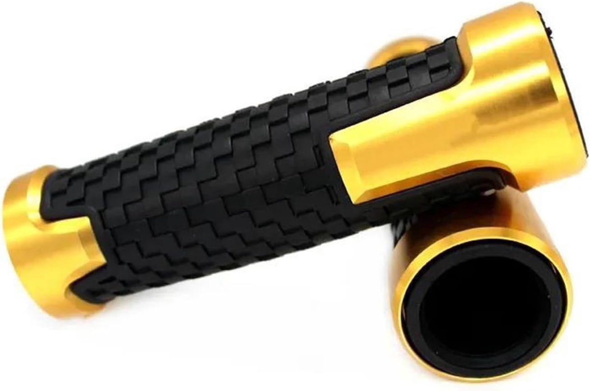 Motorfiets Stuurhandvatten - Handvatten Motorfiets - Verbeteren Rijervaring - CNC Aluminium Rubber - 22mm 7/8" - Goud
