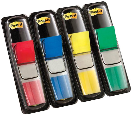 Post-it® Index Small - Standaard Dispenser - Rood, Blauw, Geel, Groen