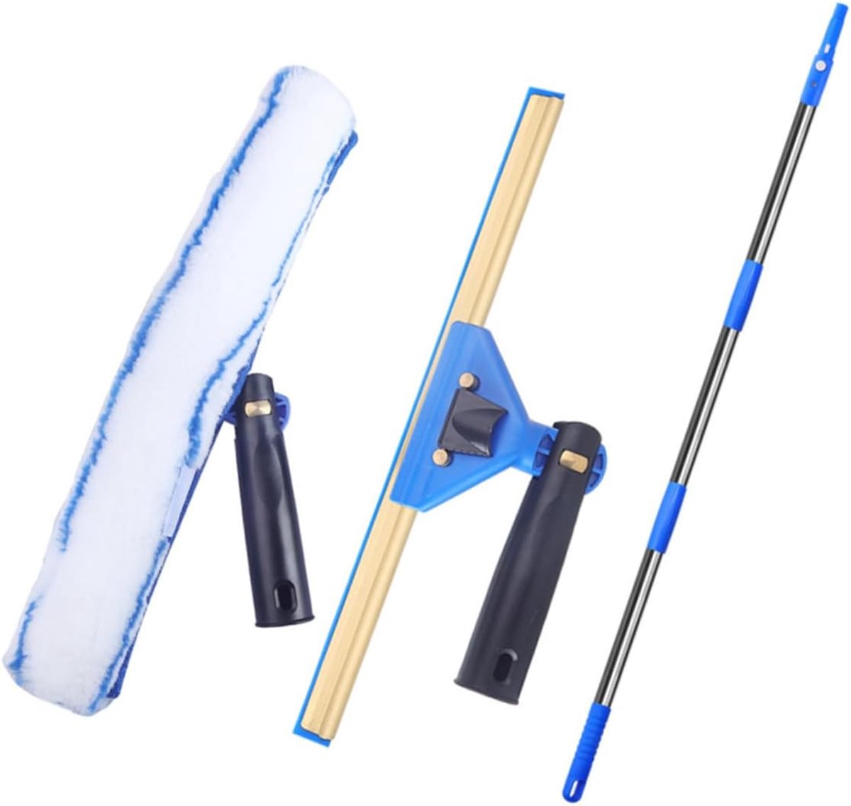 Elektrische Raamwisser - Glasreiniger Schraper - Ramen Schoonmaken - Draaibare Schrobber - 142x35cm - Blauw