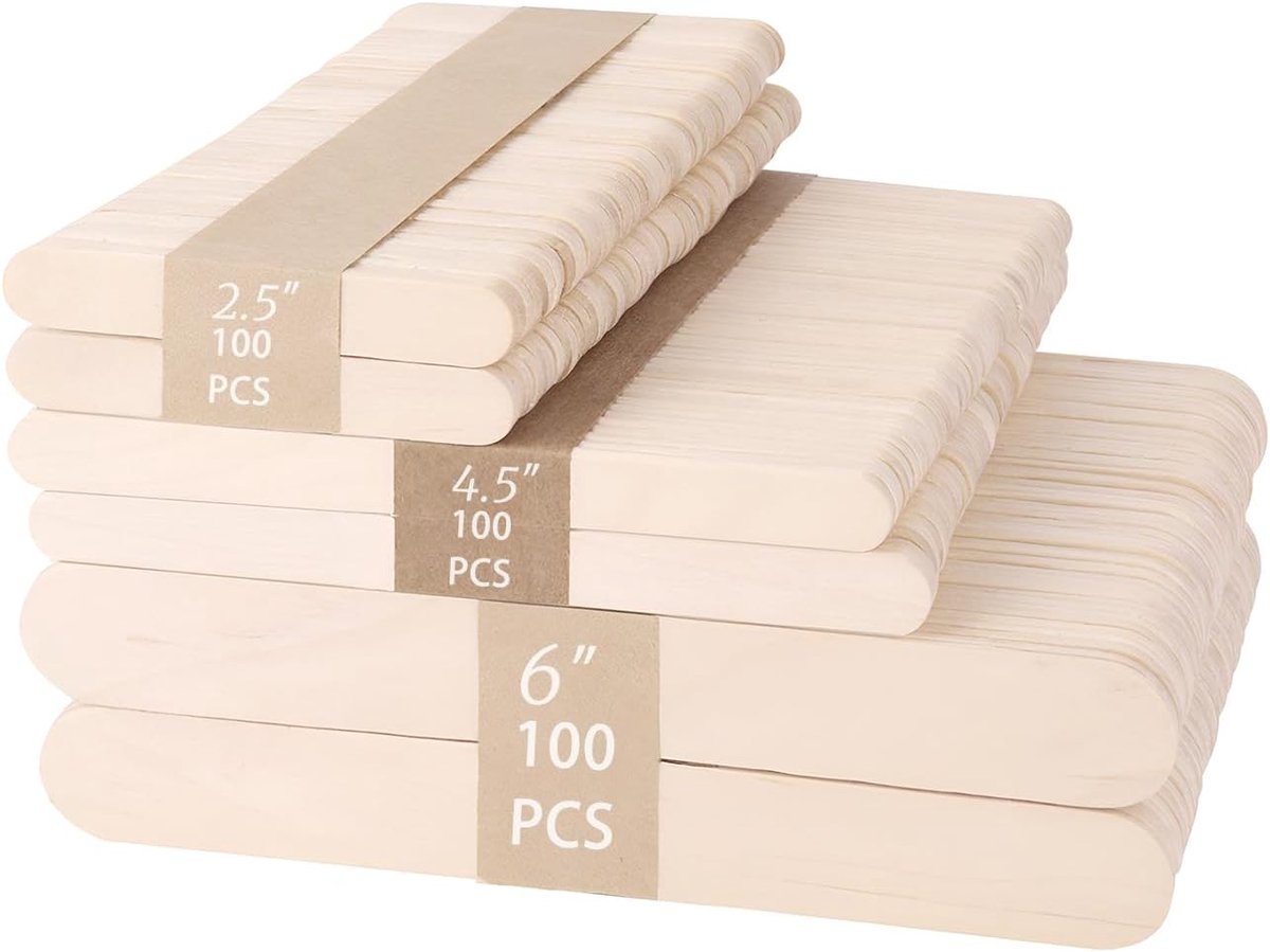 Ambachtelijke Stokjes - Houten Stokjes - Huis Decoratie - Afgeronde Randen - 300 stuks - Natuurlijk
