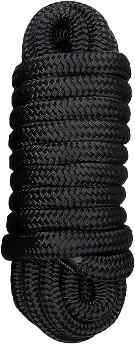 Aanmeerlijnen Boot - Boottouwen Koord - Veilig Aanleggen - Duurzaam Nylon Materiaal - 16mm x 4.6m - Zwart