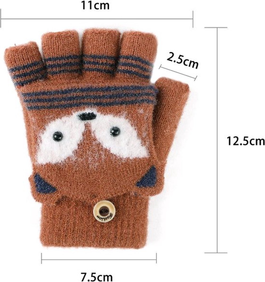Allecto Plus - Wanten met knoopklep en pluche voering voor kinderen | Winter