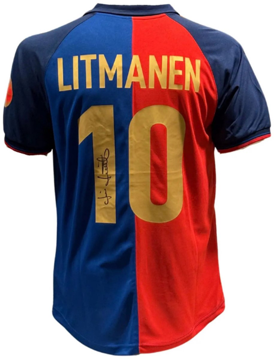 Jari Litmanen gesigneerd FC Barcelona 99/00 thuis shirt