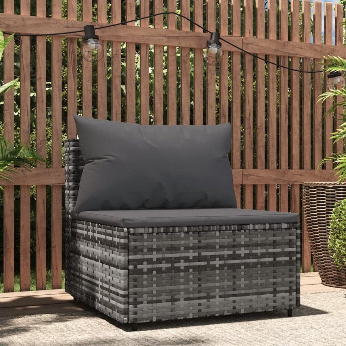 Tuinbank met kussen - Buitenmeubel lounge - Ontspannen in tuin - Weerbestendig materiaal - 63 x 63 x 57.5 cm