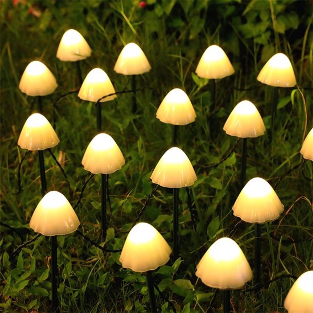 Vt products - Solar Fairy Lights - 12 LED Tuinlamp - Paddenstoelvormig Ontwerp