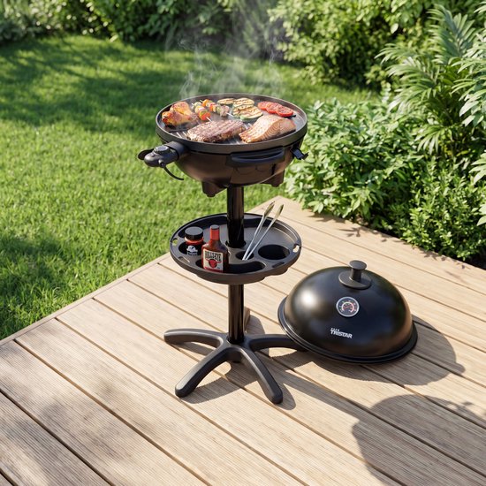 Tristar Elektrische BBQ met Stand - 2200W - Ø41 cm - Deksel met Thermometer - Keramische Coating - 250°C - BQ-2885 van Tristar — afbeelding 5