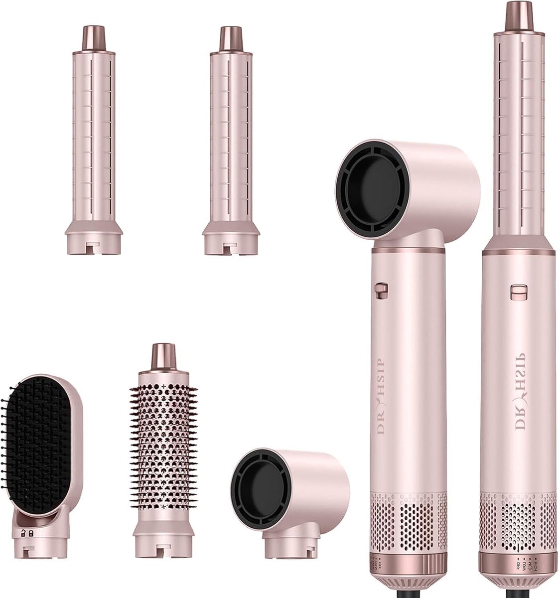 Haarstyler Borstel - Föhn Krultang - Dagelijkse Styling - 5-in-1 Multifunctioneel - 800g Lichtgewicht - Zwart