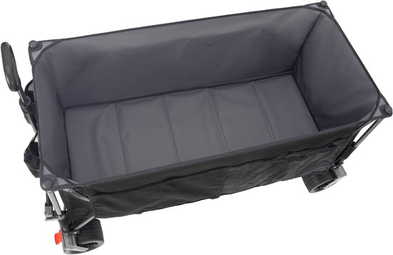 XXXL-opvouwbare bolderkar 300L 250kg belastbaar, 130cm uitgebreide opvouwbare bolderkar met extra brede 17x10 cm all-terrainwielen handwagen, gepatenteerd 4-richtingen direct opbouwsysteem transportwagen, zwart — afbeelding 3