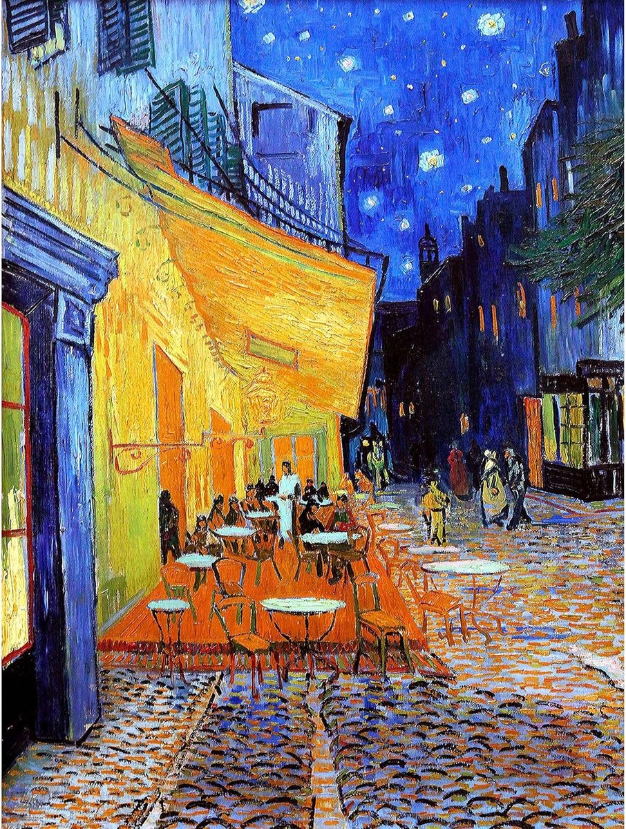Legpuzzel Volwassenen - Kunst Puzzel - Ontspannen Puzzelen - Klikgevoel Stukjes - 64 x 47.7 cm - Cafe Terrace