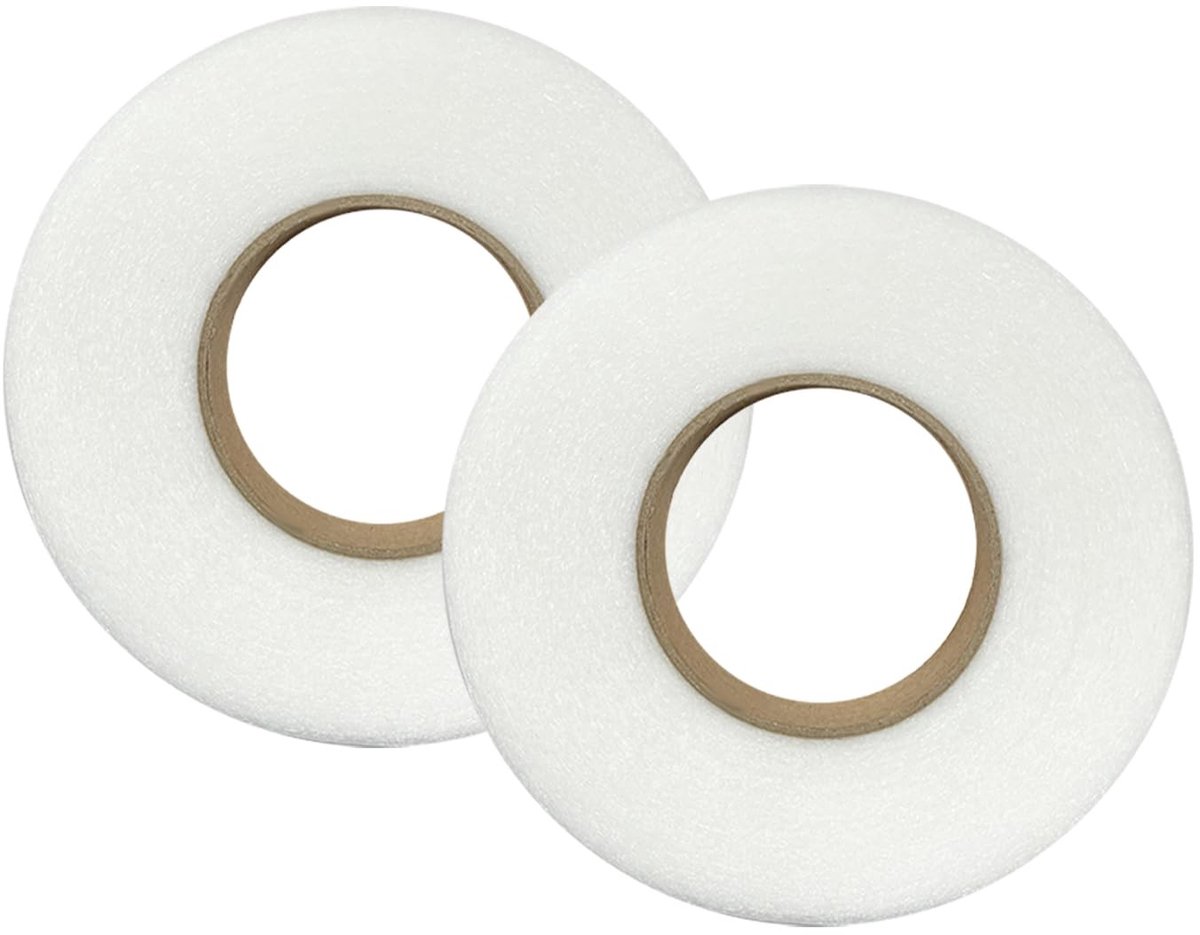 Strijkbare zoomtape 128 meter, 20 mm breed, ideaal voor gordijnen, eenvoudig te gebruiken plakband zonder naaien, perfect voor stoffen en textiel