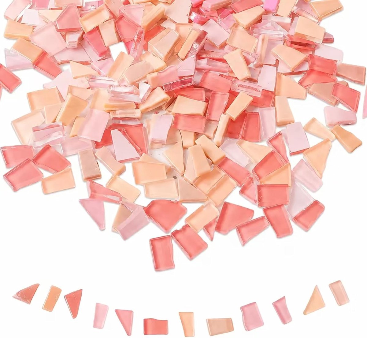 Mosaic Glass Tegels - 1KG Roze Glazen Mozaïek Tegels voor Creatieve Decoratie en DIY Projecten