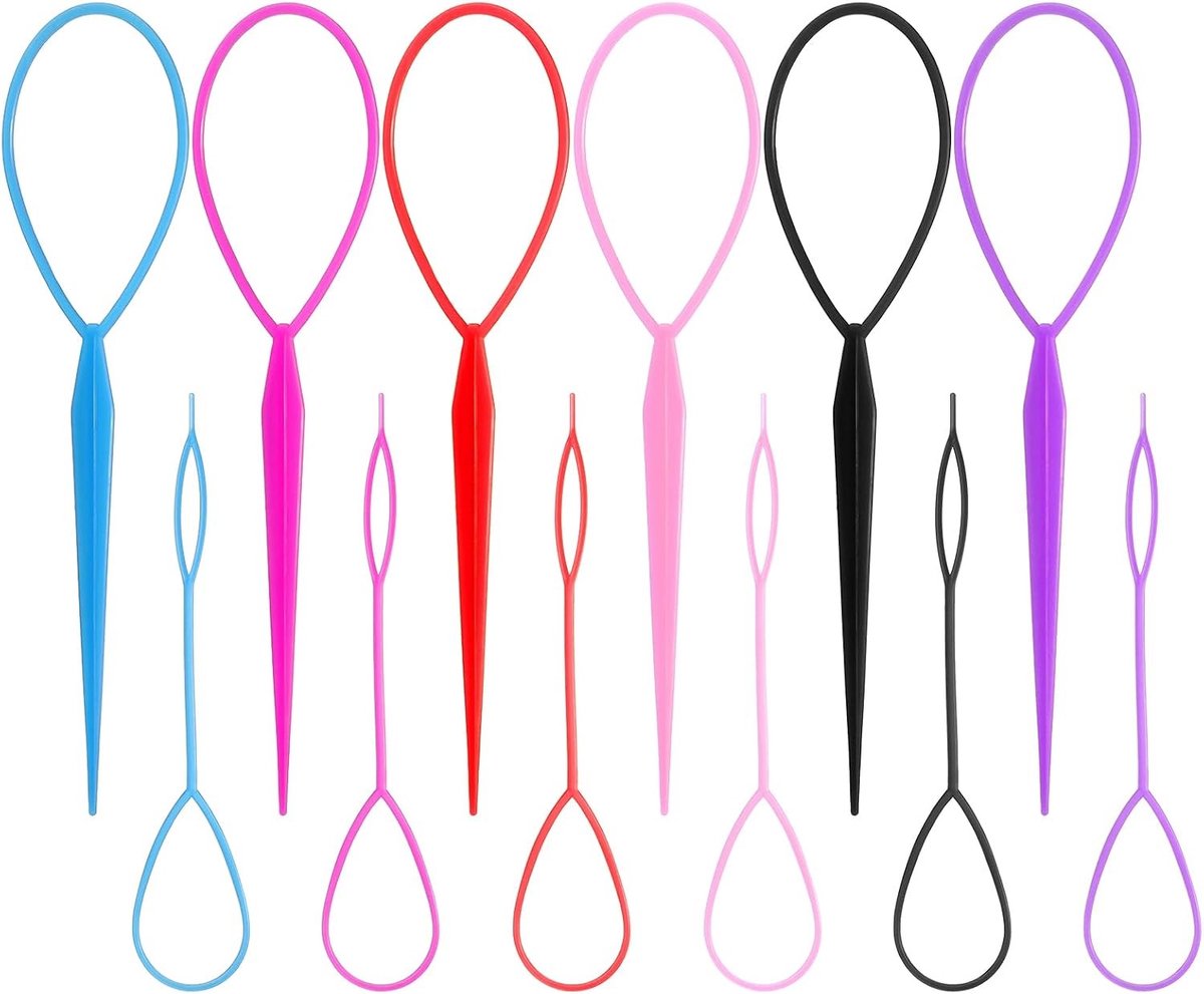 24-delige Haar Styling Tool Set voor Topsy Tail, Ponytail Makers en Franse Vlecht Lussen in Groot en Klein voor Vrouwen - Perfect voor Creatieve Haarstijlen en Accessoires